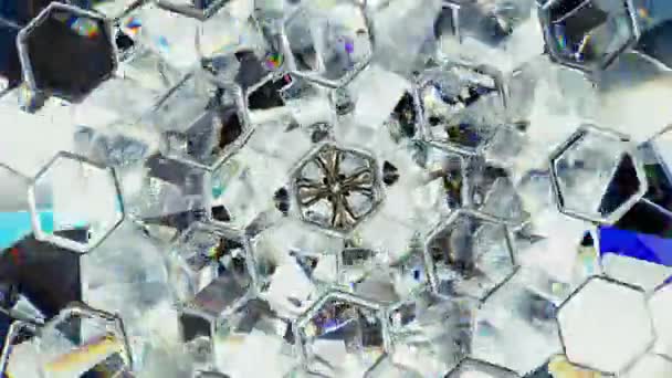 Sparkling Gemstone Macro Rotating Seamless Loop Kaleidoscope — Stock Video