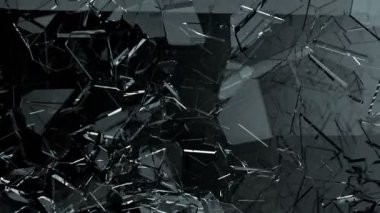Cam çatlak ve yavaş hareket ile paramparça. Alfa