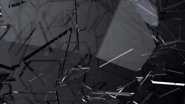 Glas Kugel Loch Kaputt Löcher Zertrümmert Windschutzscheibe Fenster Verbrechen Riss — Stockvideo