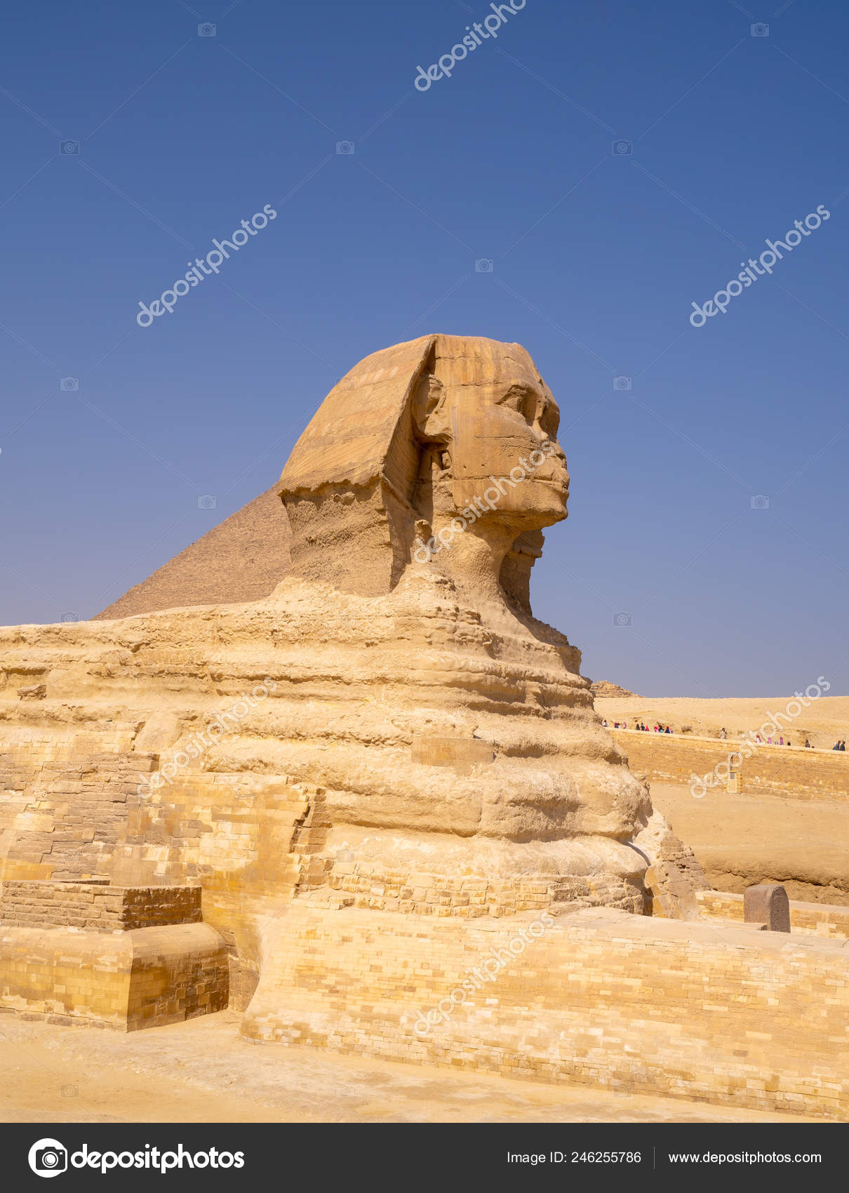 Great Sphinx Giza Great Pyramid Background Stock Photo by ©Arsgera ...