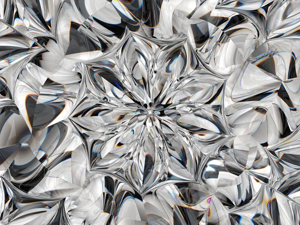 ダイヤモンド構造の極端なクローズ アップと万華鏡を抽象化します 丸い宝石の平面図 のレンダリング イラストレーション — ストック写真