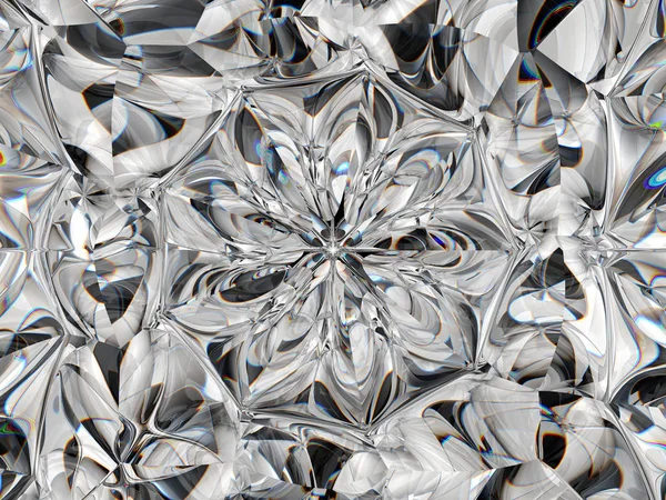 Structure Abstraite Diamant Extrême Gros Plan Kaléidoscope Rendu Illustration — Photo