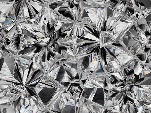 ダイヤモンド構造極端な閉鎖と万華鏡 丸い宝石の3Dレンダリング 3Dイラストのトップビュー — ストック写真