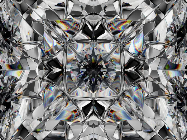 万華鏡効果を持つ宝石マクロのクローズ アップ 丸い宝石の平面図 のレンダリング イラストレーション — ストック写真