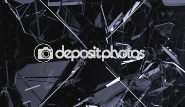 Ağır çekimde tahribe Shattered cam parçaları. Alfa mat