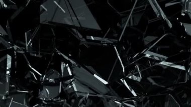 Cam çatlak ve yavaş hareket ile paramparça. Alfa, 3d render, 3d animasyon