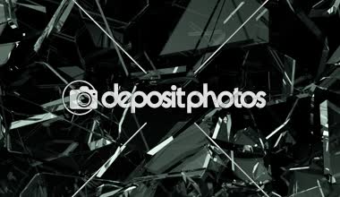 Cam çatlak ve yavaş hareket ile paramparça. Alfa, 3d render, 3d animasyon