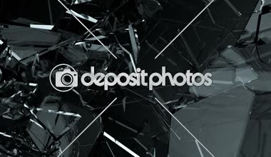 Cam çatlak ve yavaş hareket ile paramparça. Alfa, 3d render, 3d animasyon