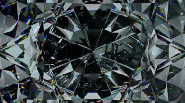 Elmas Parlatıcı ve kaleidoscope etkisi ile köpüklü. 3D render, 3d animasyon