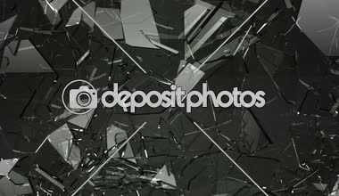Ağır çekimde tahribe Shattered cam parçaları. Alfa mat