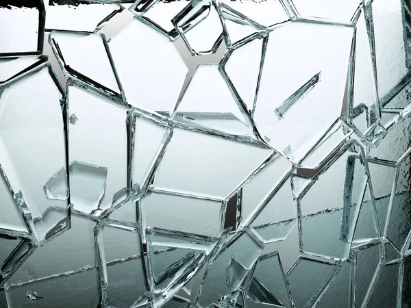 Pieces of transparent glass broken or cracked — Stock Photo, Image