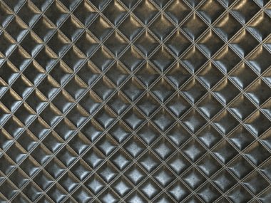 Deri kare dikişli siyah doku veya arka plan 