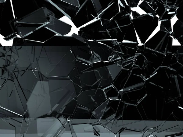 Pieces of glass broken or cracked on white — Stock Photo, Image