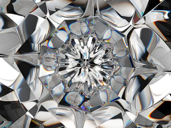 Diamond abstraktní struktury extrémní closeup a kaleidoskop — Stock fotografie