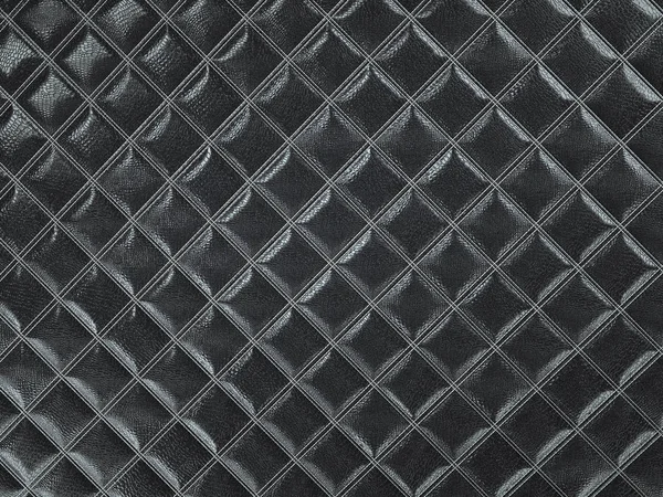 Alligator or crocodile black Leather Square stitched texture — Stock Photo, Image