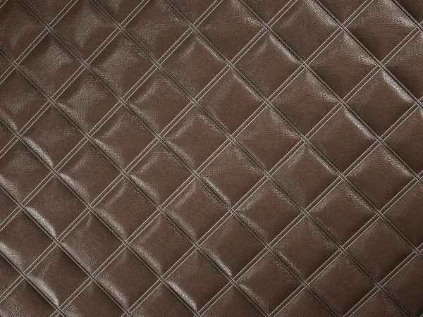 Alligator oder Schlange braunes Leder quadratisch genäht Textur Stockfoto