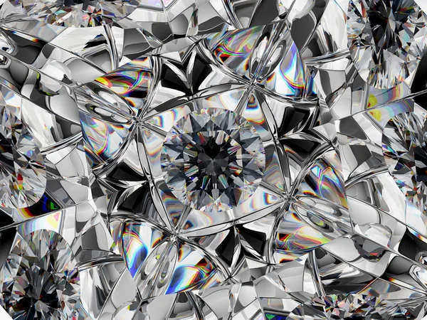 다이아몬드 근접 촬영 패턴 및 만화경 효과 — 스톡 사진