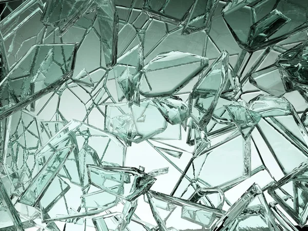 Piezas de vidrio transparente rotas o agrietadas — Foto de Stock