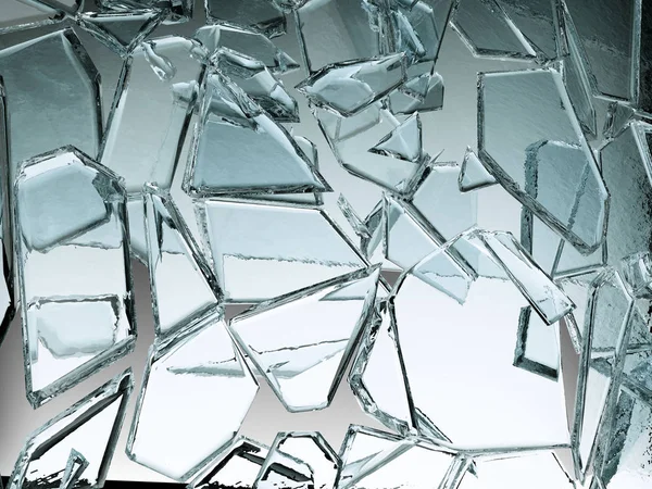 Pieces of transparent glass broken or cracked — Stock Photo, Image