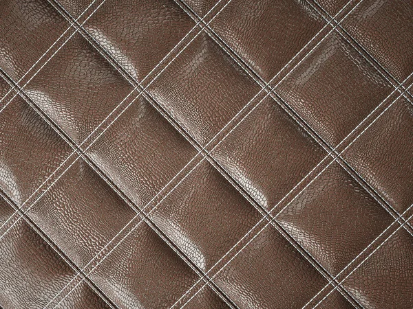 Alligator ou crocodile marron Cuir Texture carrée cousue — Photo