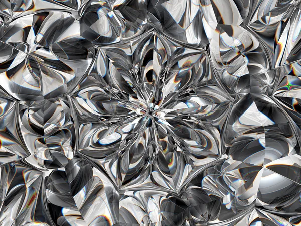 Абстрактная текстура драгоценного камня или алмаза крупным планом и калейдоскопом — стоковое фото