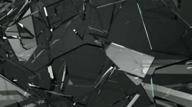 Cam çatlak ve yavaş hareket ile paramparça. Alfa, 3d render, 3d animasyon