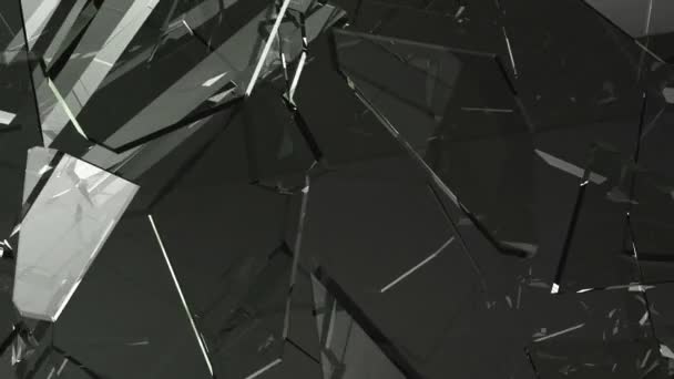 ガラス亀裂とスローモーションで粉砕 アルファ レンダリング アニメーション — ストック動画