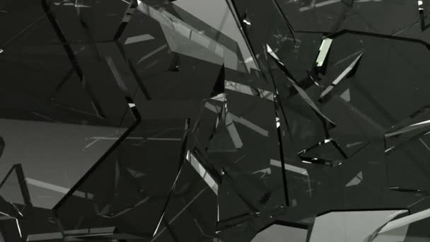 Glass Crack Shatter Slow Motion Alpha Render Animation — Stock Video