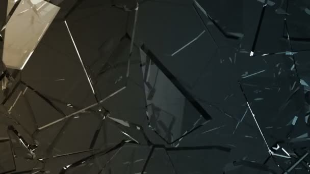 Rachadura Vidro Estilhaços Com Câmera Lenta Alpha Renderização Animação — Vídeo de Stock