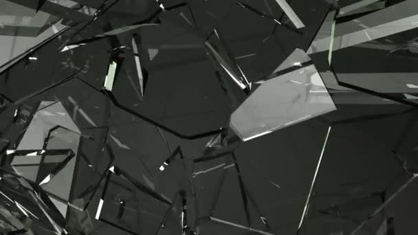 Glas Zerbricht Und Zersplittert Zeitlupe Alpha Renderer Animation — Stockvideo