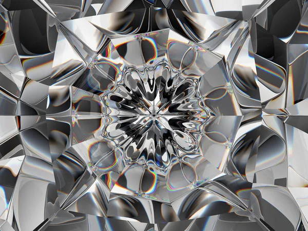 Abstraktní drahokam nebo diamond detailní textury a kaleidoskop — Stock fotografie