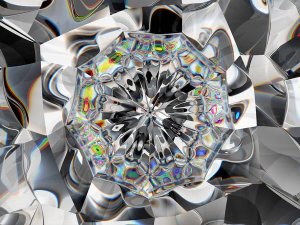 Gyémánt absztrakt szerkezet extrém Vértes és Kaleidoszkóp — Stock Fotó