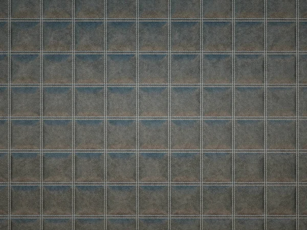 Couro quadrado costurado textura cinza ou fundo — Fotografia de Stock