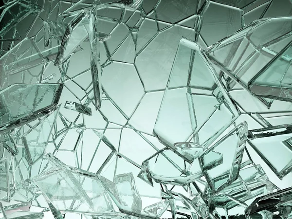 壊れたまたはひびの入った透明なガラスの破片 — ストック写真