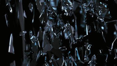 Kırık veya siyah kırık cam parçaları