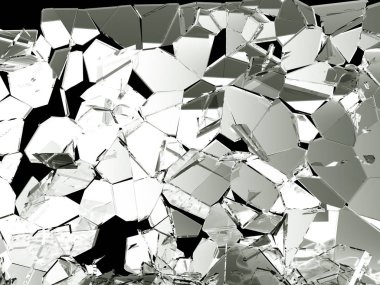 Kırık veya siyah kırık cam parçaları