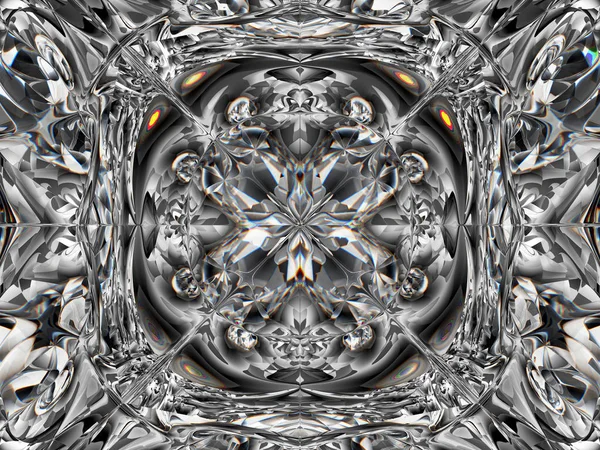 Gemstone ou abstrato diamante textura close-up e caleidoscópio — Fotografia de Stock