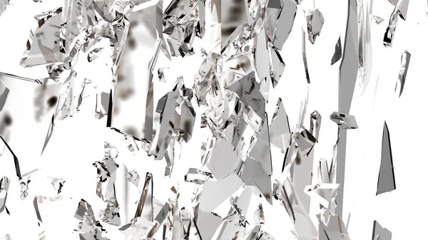 Pieces of glass broken or cracked on white — Stock Photo, Image