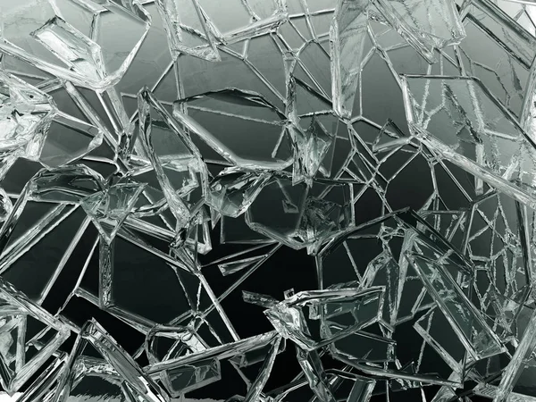 Piezas de vidrio transparente rotas o agrietadas —  Fotos de Stock