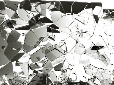 Kırık veya beyaz kırık cam parçaları