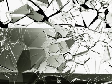 Kırık veya siyah kırık cam parçaları