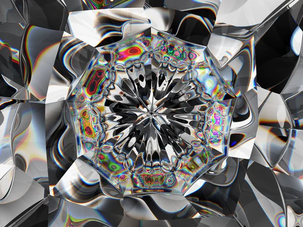 Absztrakt gyémántszerkezet extrém Vértes and Kaleidoszkóp — Stock Fotó