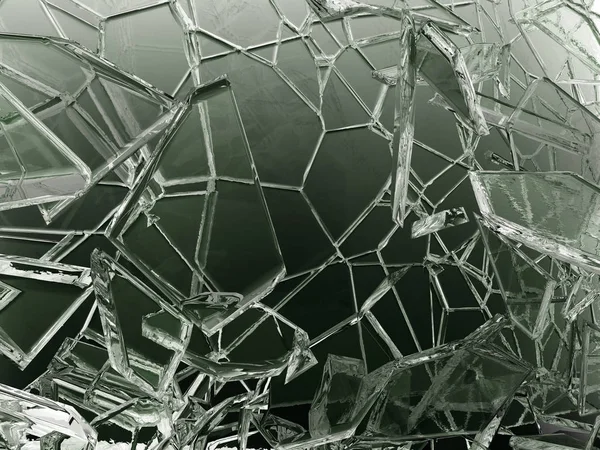 Pieces of transparent glass broken or cracked — Stock Photo, Image