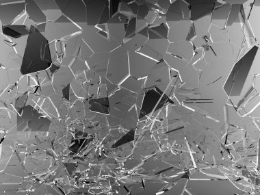 Kırık veya beyaz kırık cam parçaları