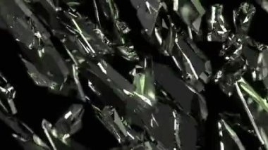 Ağır çekimde tahribe Shattered cam parçaları. Alfa mat