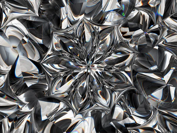 抽象的なダイヤモンドの構造エクストリームクローズアップと万華鏡 — ストック写真
