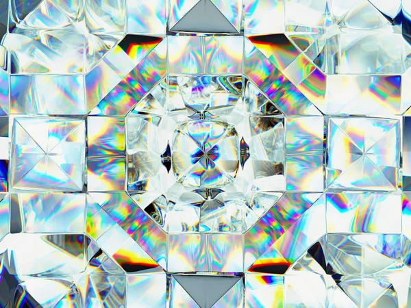 Diamond struktura extrémní closeup a kaleidoskop — Stock fotografie