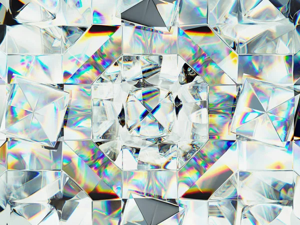 Diamantstruktur extreme Nahaufnahme und Kaleidoskop — Stockfoto