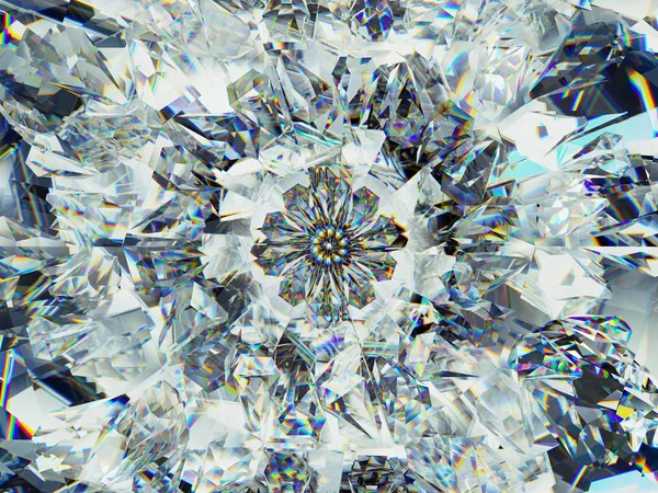Estrutura de diamante extrema closeup e caleidoscópio — Fotografia de Stock