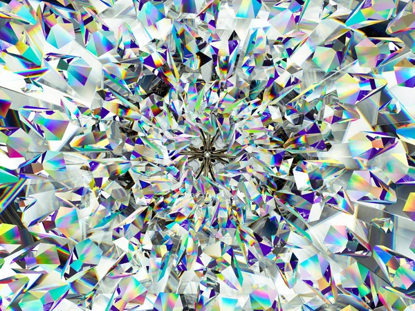 Diamond struktura extrémní closeup a kaleidoskop — Stock fotografie